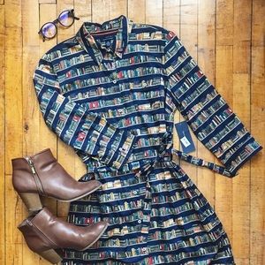 Navy Buttoned Bookworm Dress